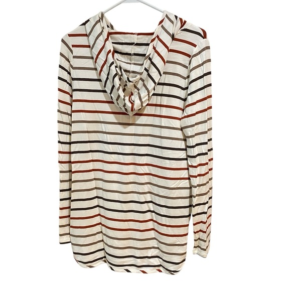 Market & Spruce Striped Hooded Long Sleeve Top - Picture 2 of 6